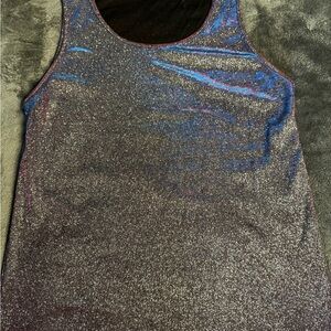 SHEIN Silver Sequin Sleeveless Tank Top
